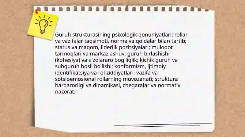 Pisixologiyada guruhlar muommosi va qonunyatlari. Boshqaruv uslublari 4