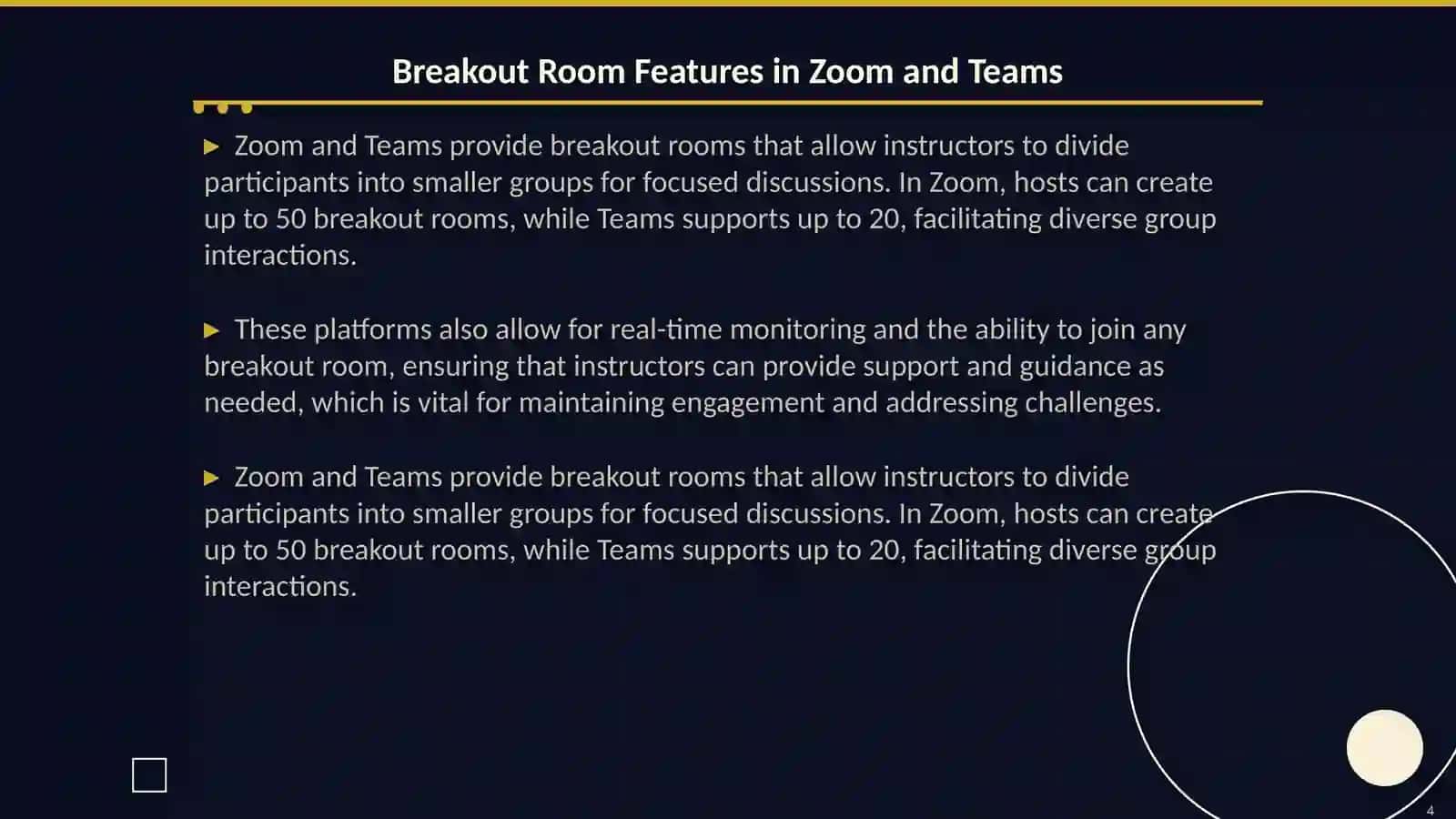 Ensuring Interactivity in Remote Lessons via Video Conferencing 4
