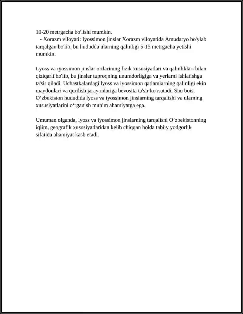Lyoss jinslarining geografik tarqalishi 4