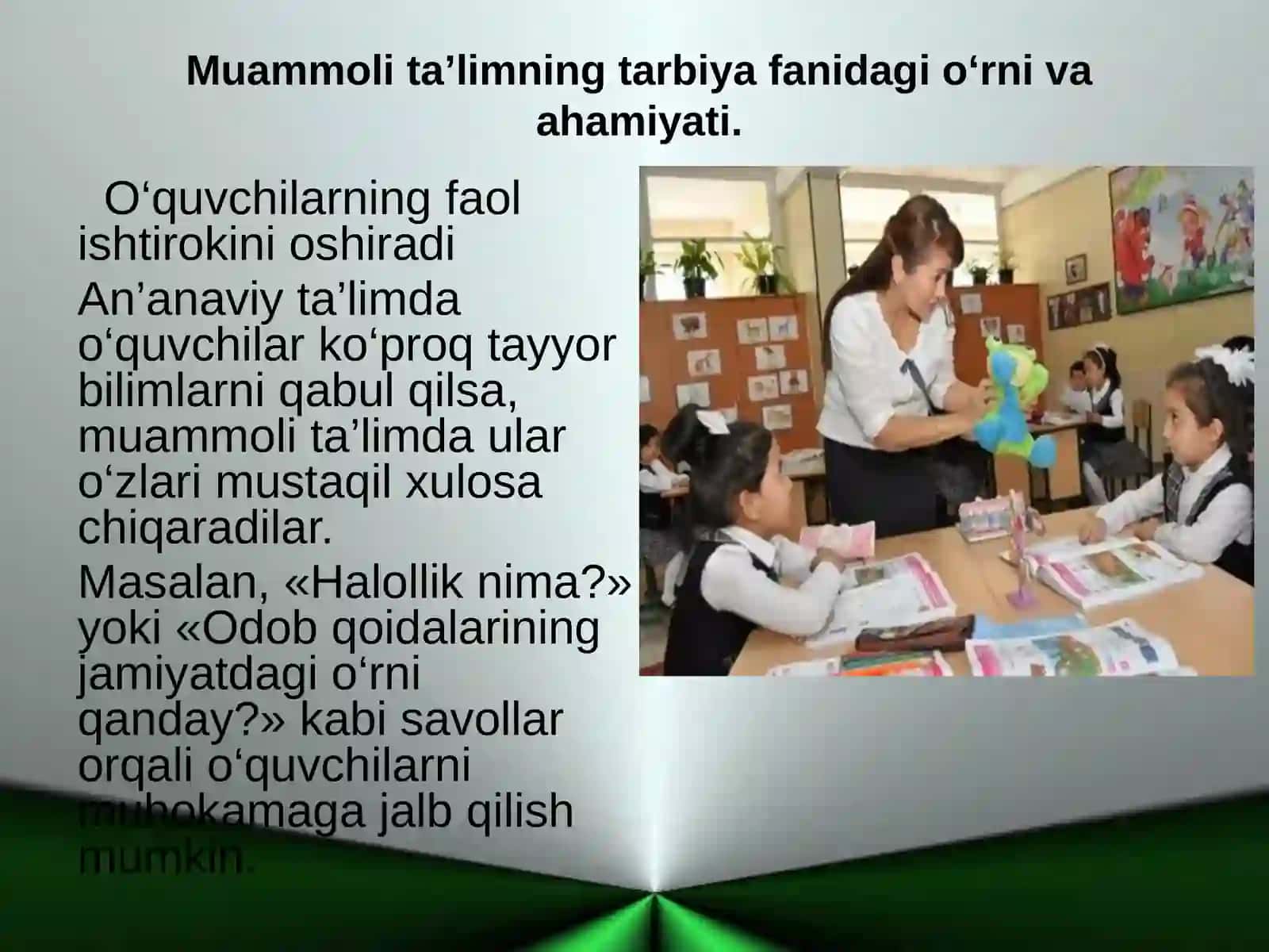 Tarbiya fanini o'qitishda muammoli ta'lim 4