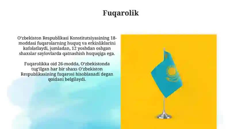 O'zbekiston Respublikasi Konistitutsiyasi 4