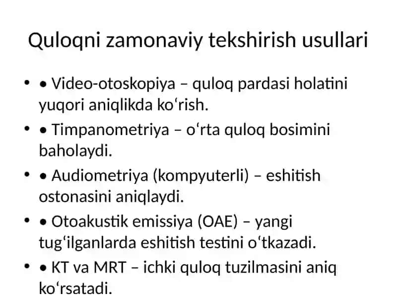 Zamonaviy LOR tekshirish usullari 4