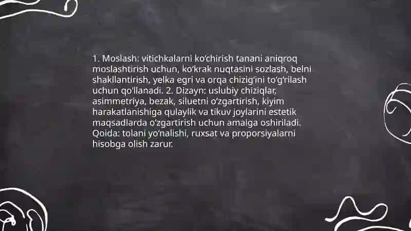 Ayollar kiyimida vitichkalar ko‘chirish usuli 4