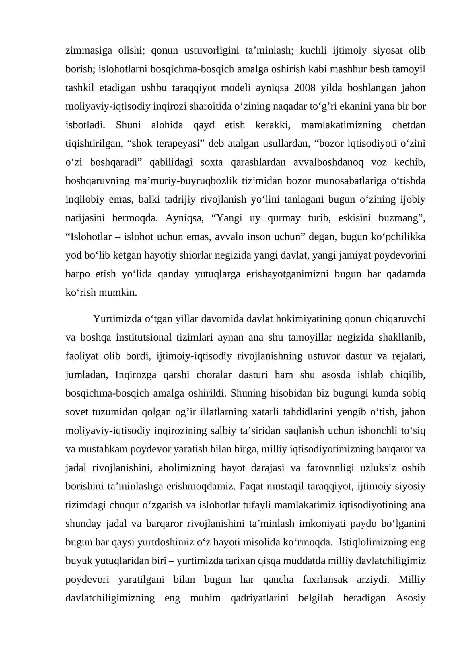 MUSTAQILLIK YILLARIDA DAVLAT BOSHQARUVI TIZIMIDA AMALGA OSHIRILGAN ISLOHOTLAR 4