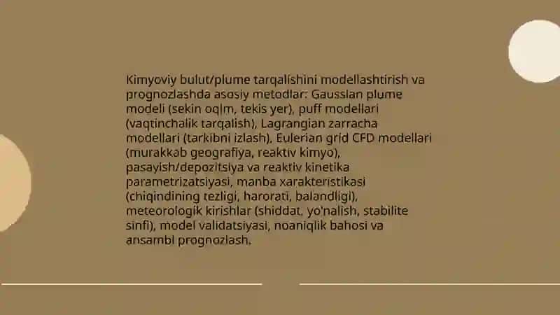 Kuchli ta'sir etuvchi zaharli moddalar to'kilishini aniqlash va tezkor monitoring usullari 4