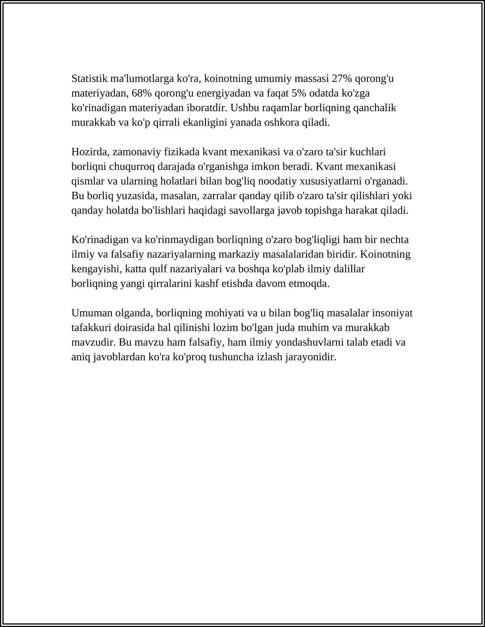 BORLIQ(ONTOLOGIYA) RIVOJLANISH FALSAFASI 4