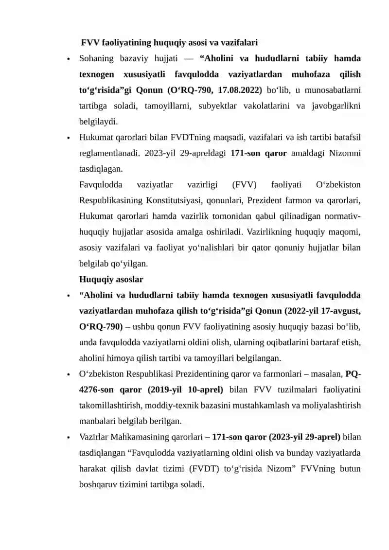 Favqulodda vaziyatlar vazirligini boshqaruv usuli 4