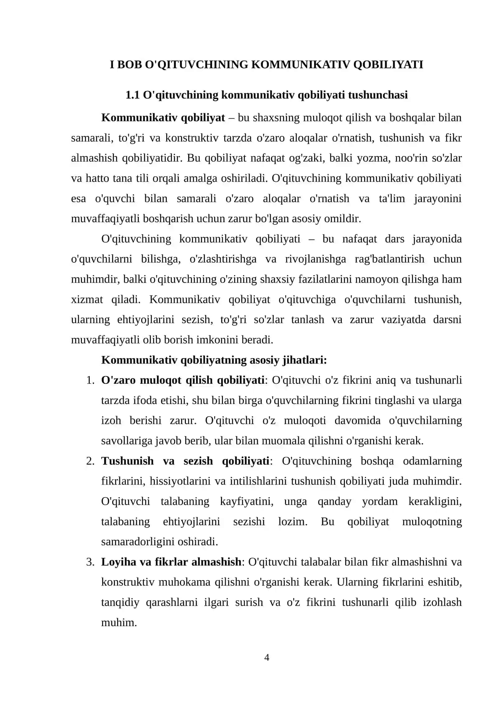 BOB O'QITUVCHINING KOMMUNIKATIV QOBILIYATI VA TA'LIM JARAYONIDAGI NATIJALAR 4