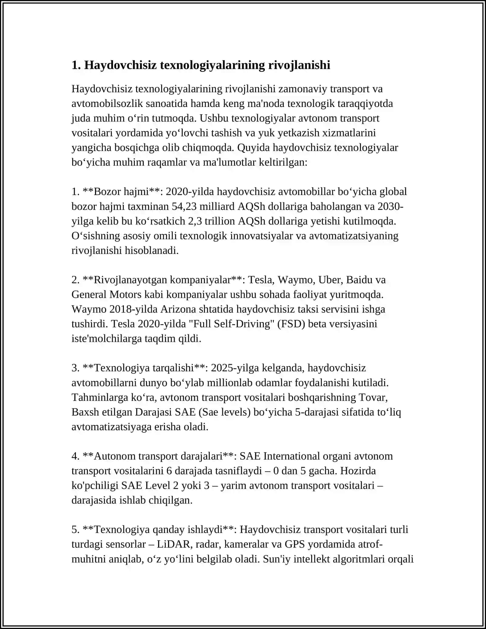 HAYDOVCHISIZ TEXNOLOGIYALARGA ÕTISH ZARURIYATI 4