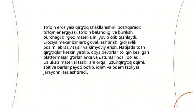 Dengiz okean qirgoqlari ularning hosil bolishi va ozgarishi by Shermaxamadova Rayhonoy 4