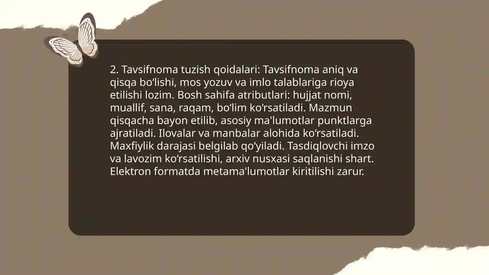 Ma'lumot axborot hujjatlari ma'lumotnoma tavsifnoma tavsiyanoma 4