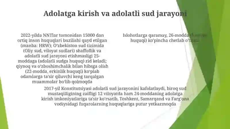 O'zbekistonda inson huquqlari va erkinliklari kafolatining yaratilishi 4
