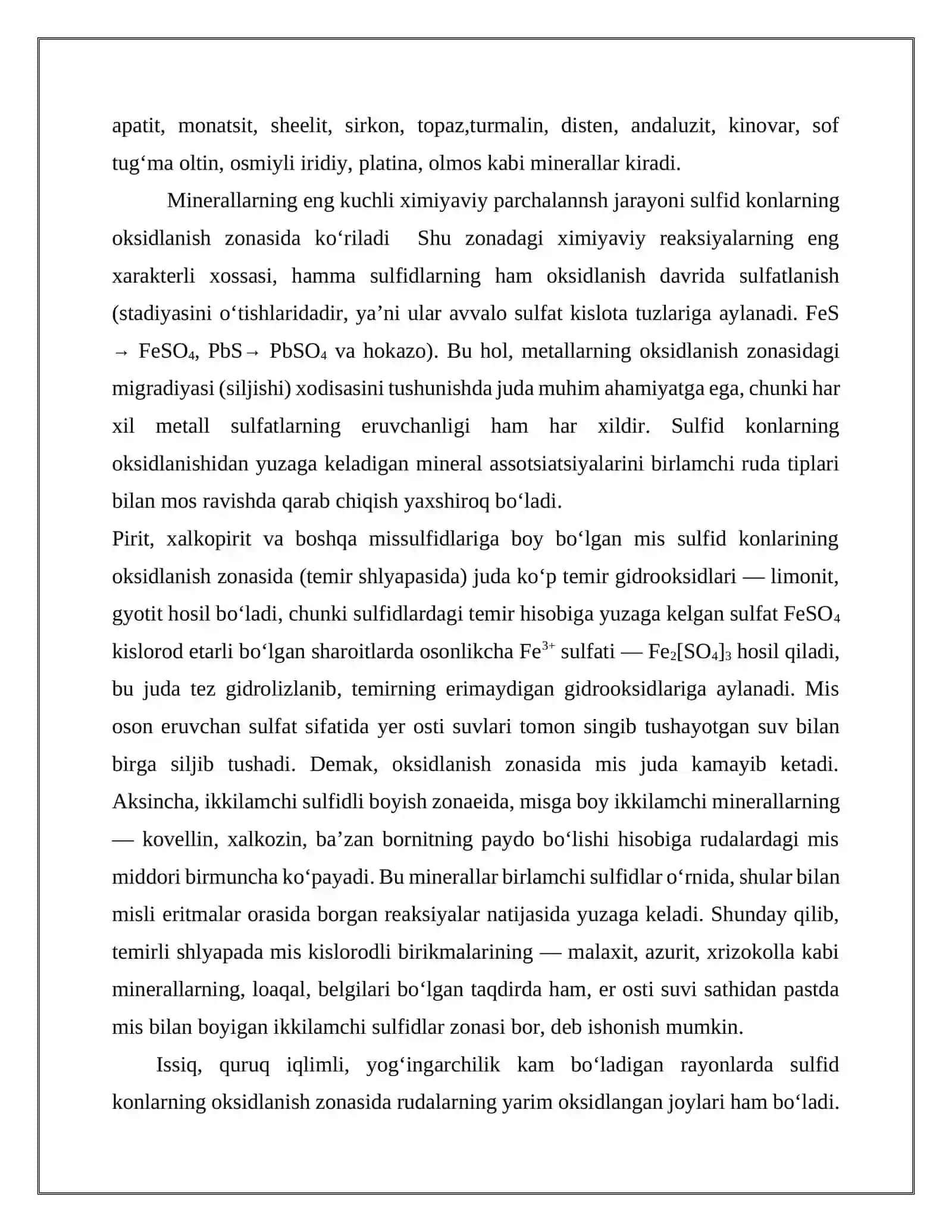 Ekzogen jarayonlarda hosil bo‘lgan minerallar 4