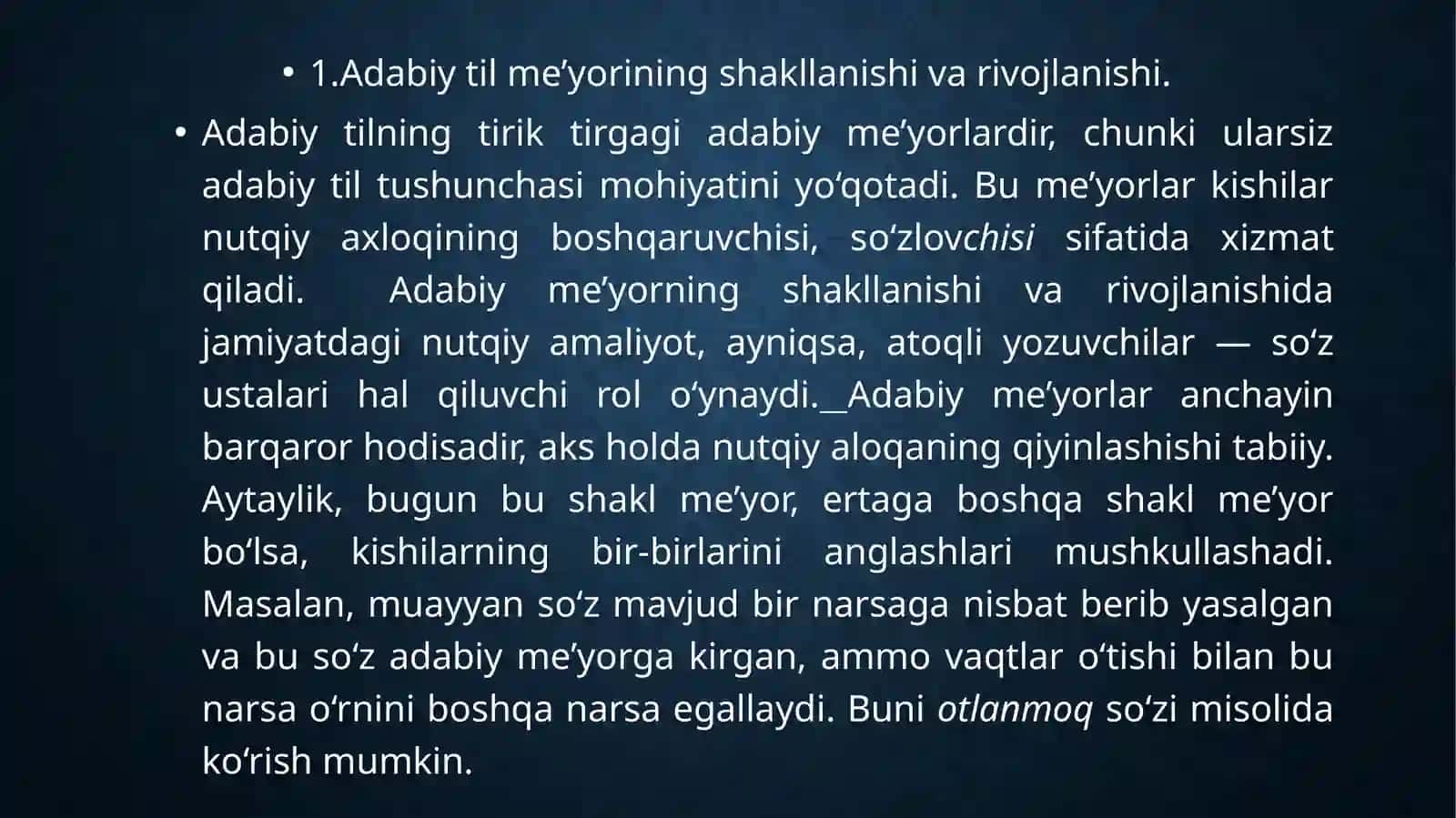 O’zbektilining sohada qo’llanilishi 4