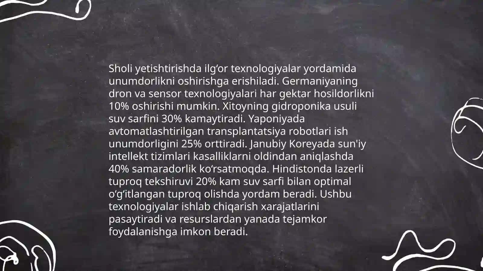 Sholichilikning dunyodagi ahvoli rivojlanish istiqbollari 4