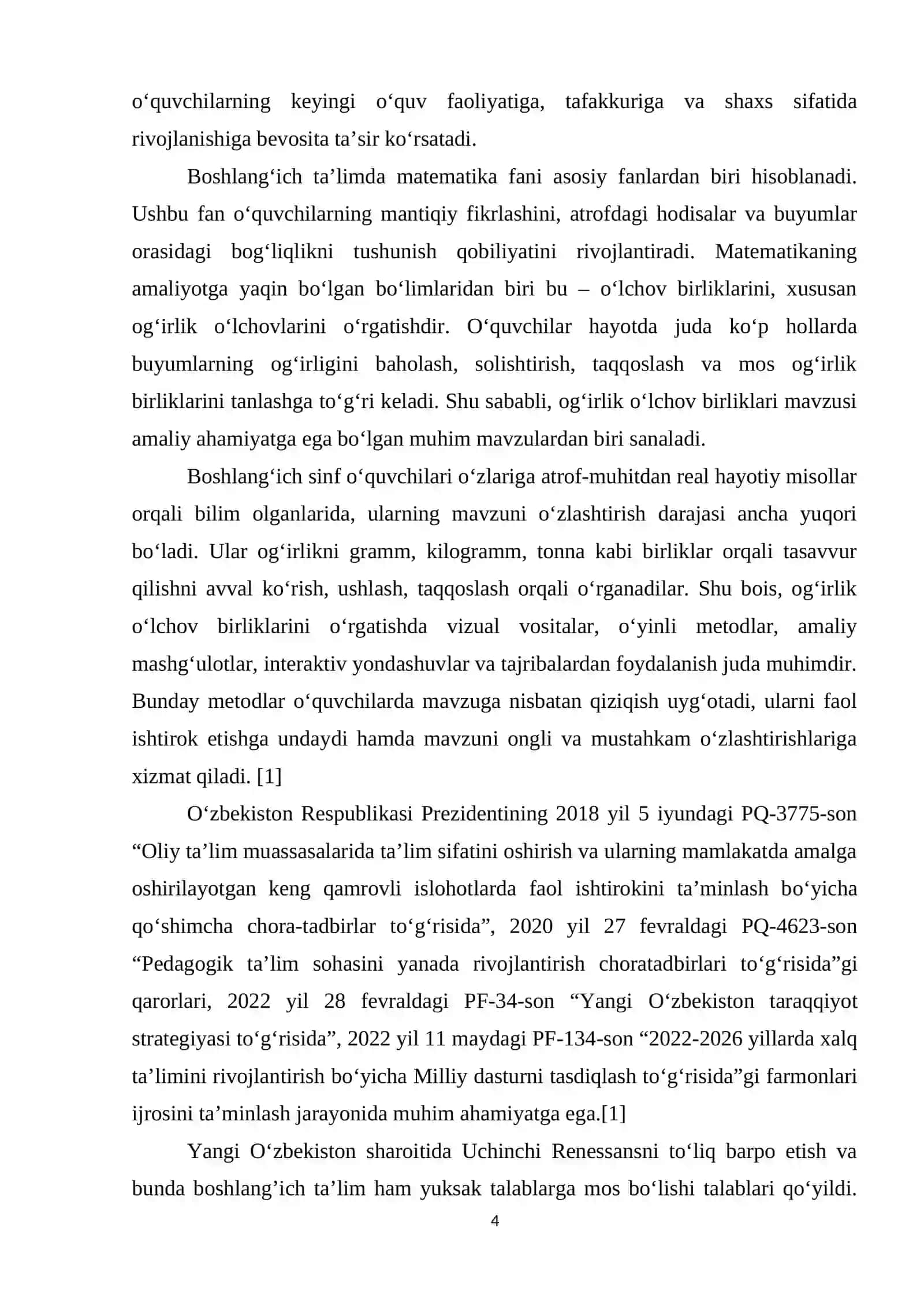 Boshlang‘ich sinflarda og‘irlik o‘lchovlarini o‘rgatish metodikasi 4