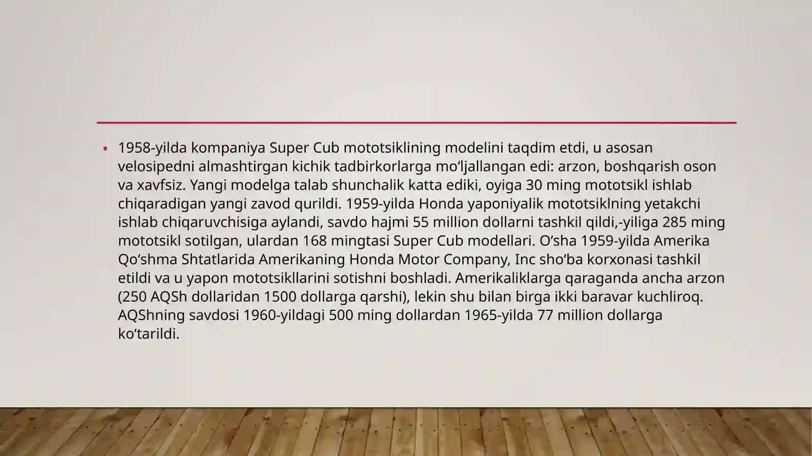 HONDA KOMPANIYASI TARIXI VA KELIB CHIQISHI 4