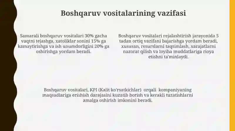 Boshqaruv vositalarining vazifasi 4