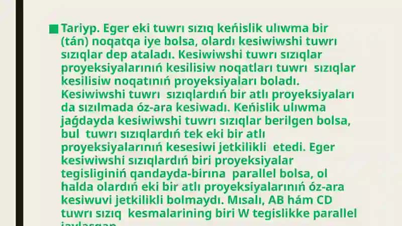 Tuwrı Sızıqlar 4