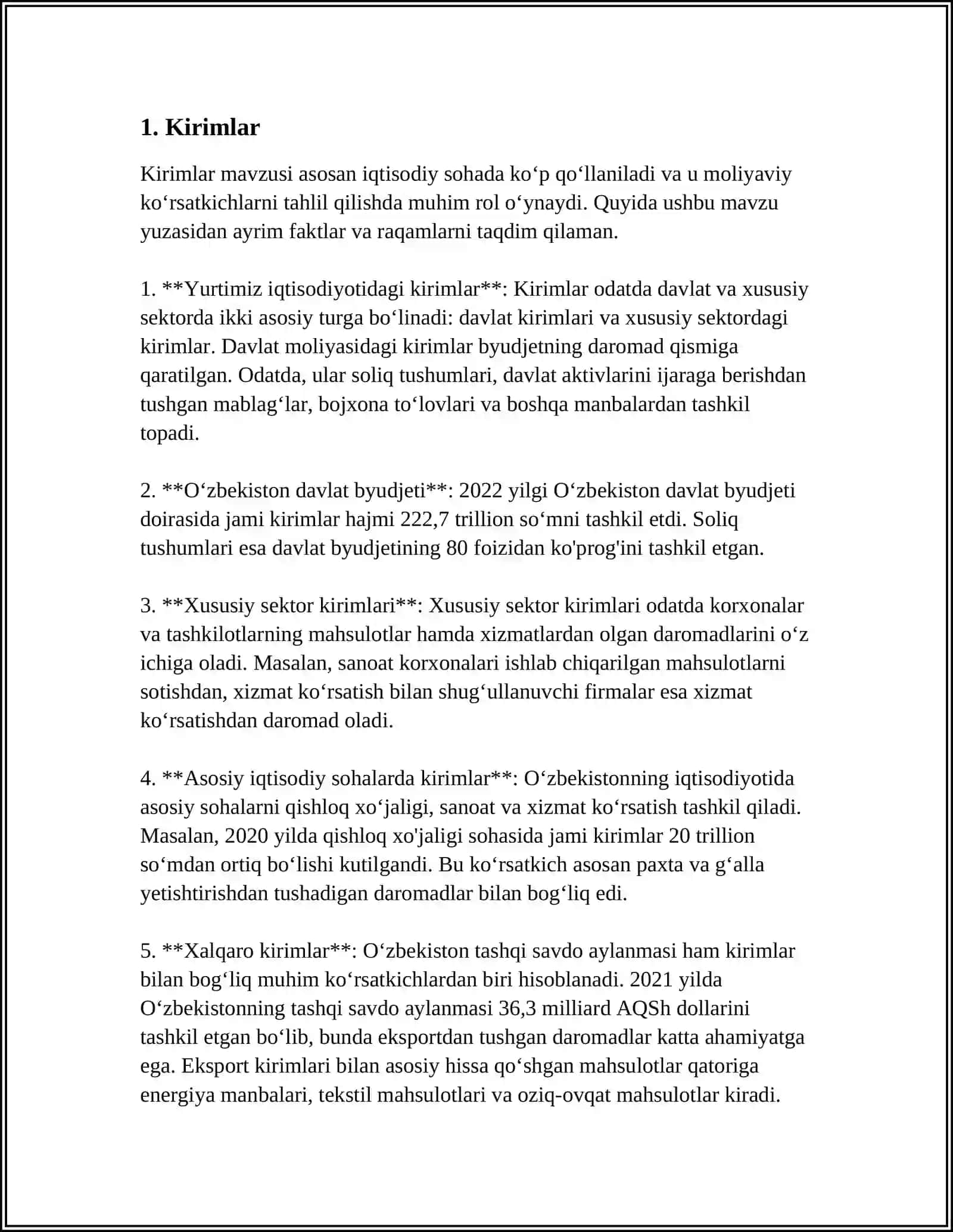 MOLIYAVIY NATIJALAR HISOBI. MOLIYAVIY HISOBOT 4