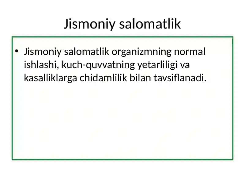 Salomatlikning biologik va ijtimoiy omillari 4