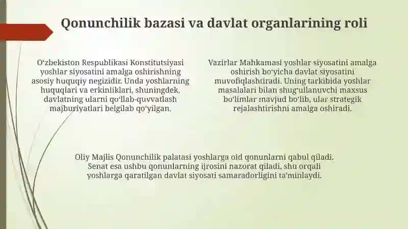 Yoshlar siyosati: asosiy yo'nalishlar va vazifalar 4