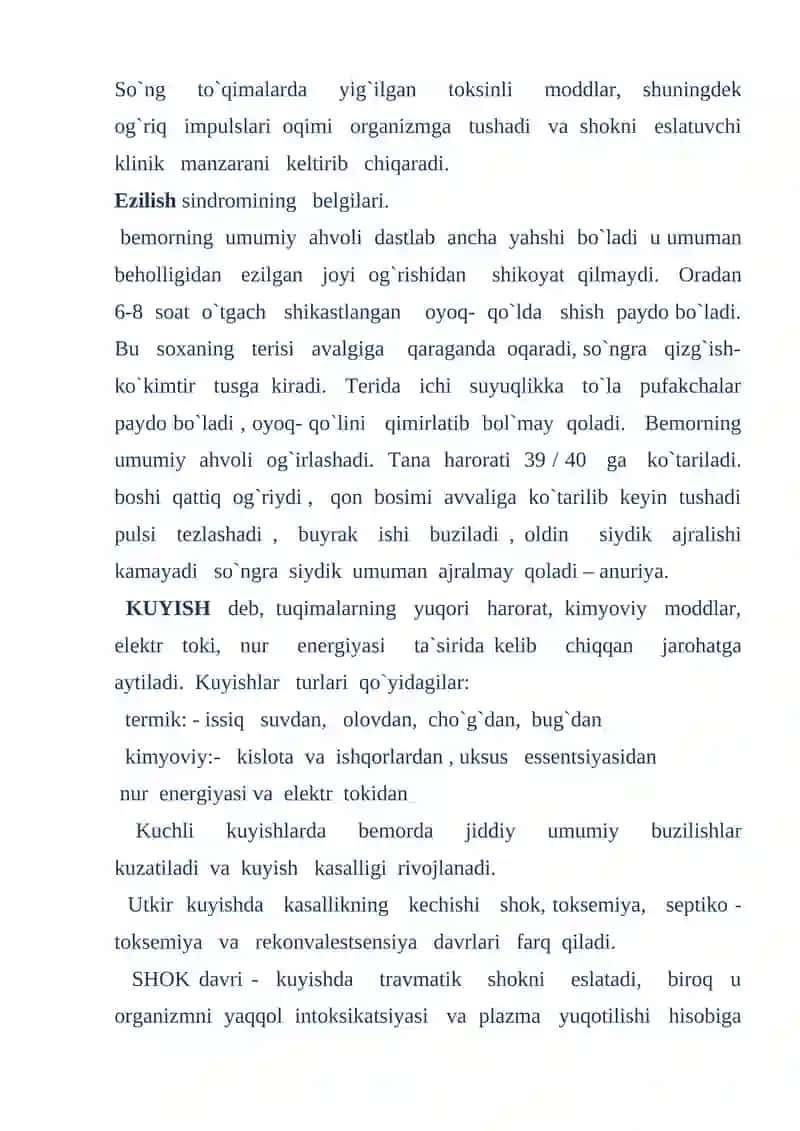 Travmatik shok va jarohatlanish shoki 4