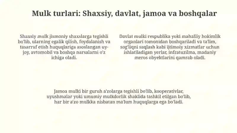 Mulk shakillari va turlari 4