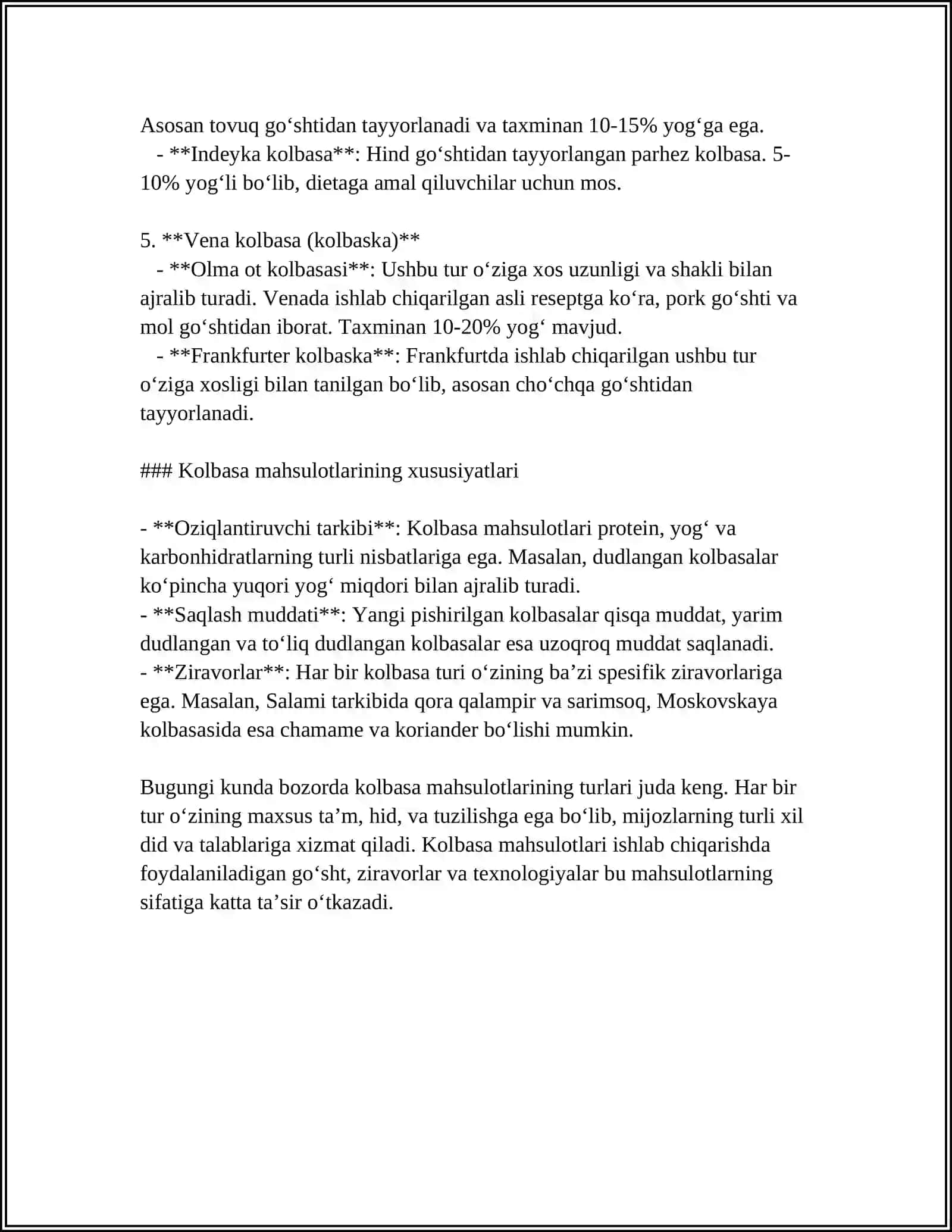 KOLBASA MAHSULOTLARI ISHLAB CHIQARISH TEXNOLOGIYASI 4