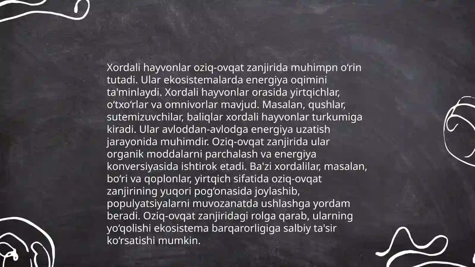 Xordali hayvonlarning biosferadagi ekologik roli 4