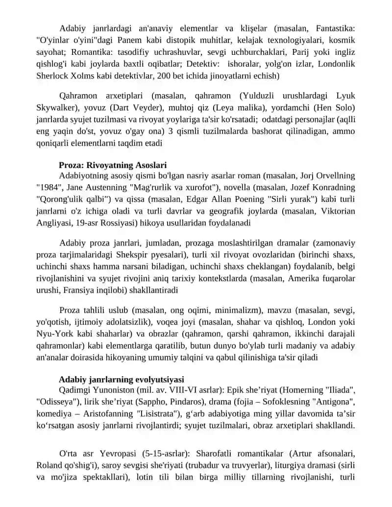Adabiy janrlar 4
