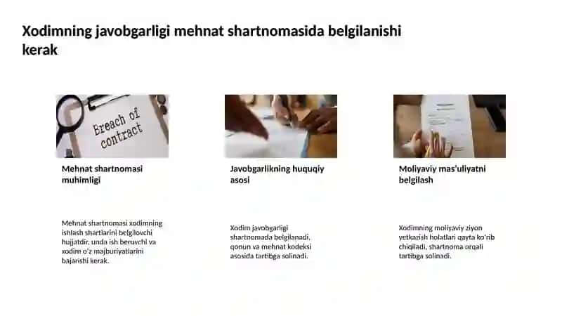 Moddiy javobgarlikning asosiy tamoyillari va ularning mazmuni 4