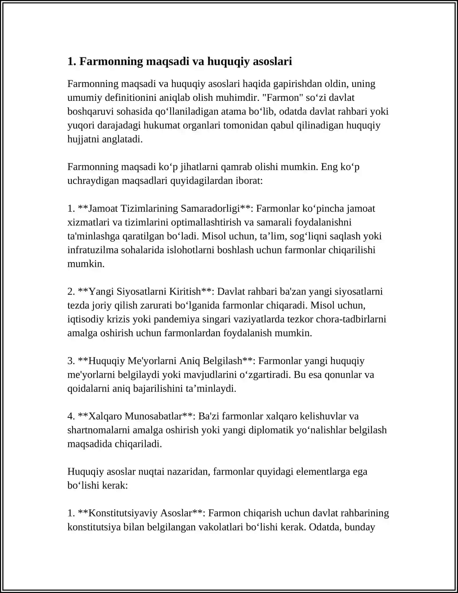 O‘ZBEKISTON RESPUBLIKASI PREZIDENTI SH.M.MIRZIYOYEVNING “O‘ZBEK TILINING DAVLAT TILI SIFATIDAGI NUFUZI VA MAVQEYINI TUBDAN OSHIRISH CHORA-TADBIRLARI TO‘G‘RISIDA”GI FARMONI 4