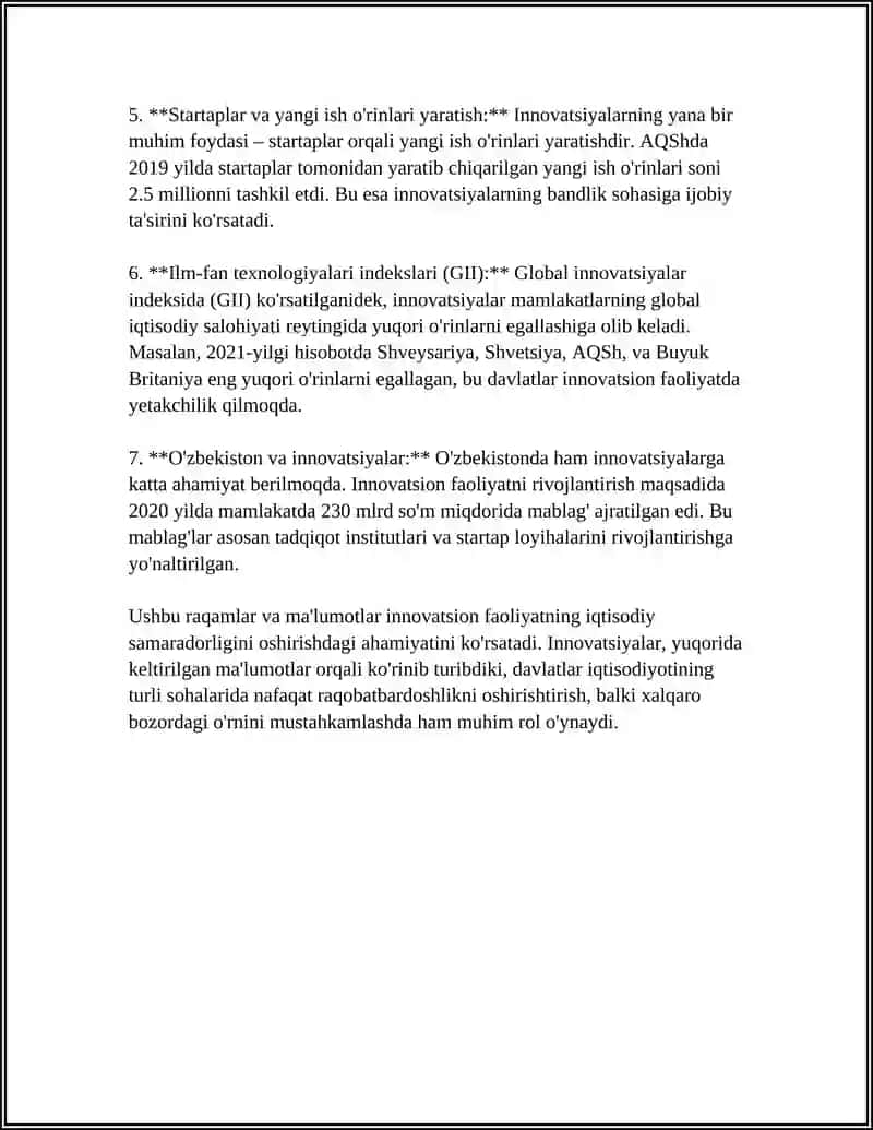 INNOVATSIYALARNING IQTISODIY AHAMIYATI 4