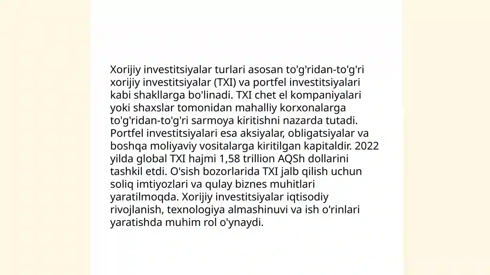 Xorijiy investitsiyalarga kirish 4