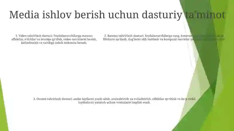 Media Matnni Yaratish Va Qayta Ishlashning Dasturiy Vositalar 4
