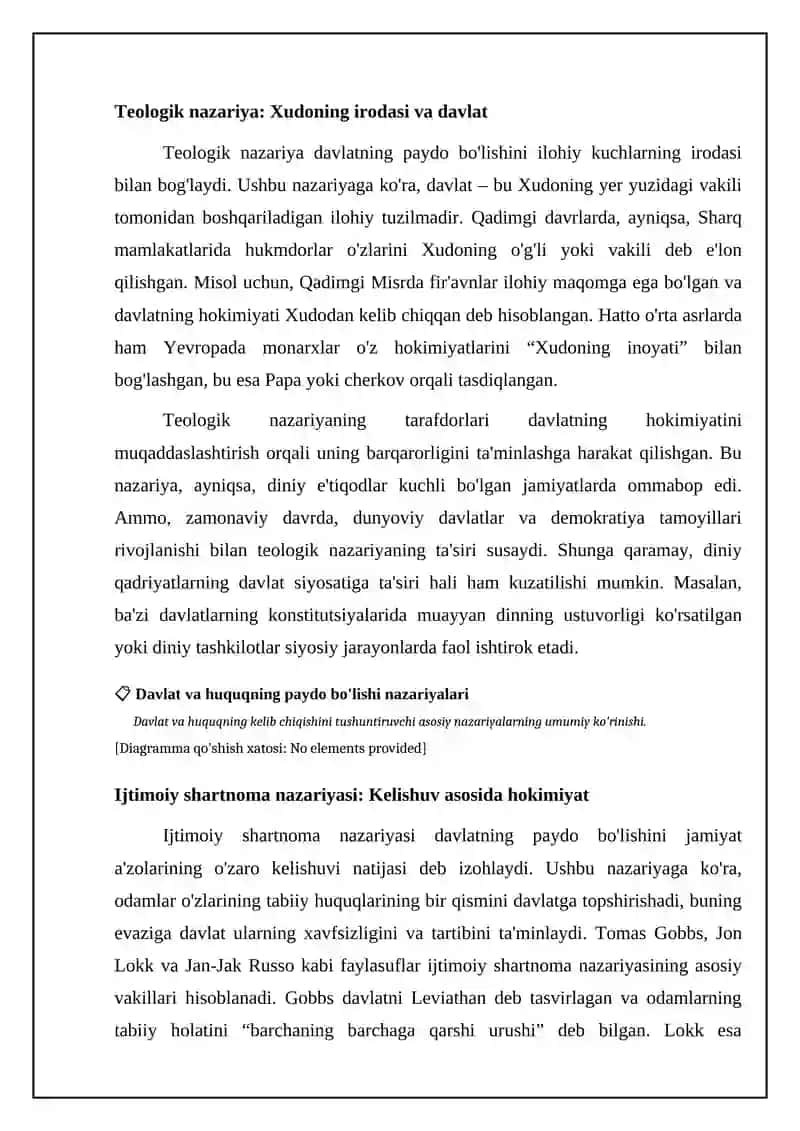 Davlat va huquqning paydo bo'lishi nazariyalari 4
