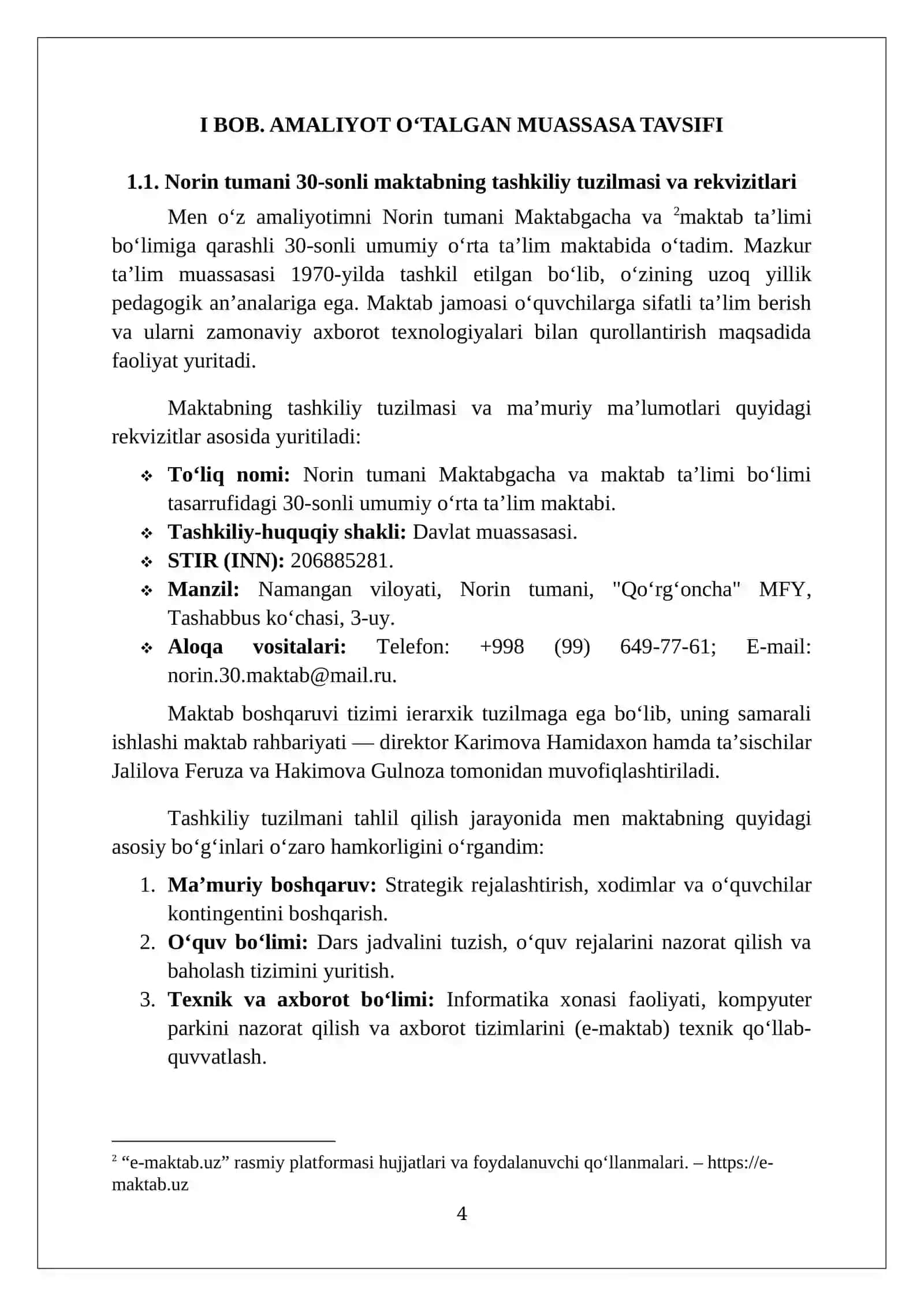 AMALIYOT HISOBOTI. Maktab informatika fanidan. 4