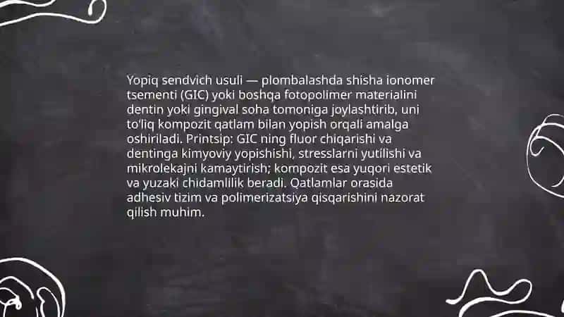Plombalashning "sendvich" usullari. Yopiq va ochiq usul 4