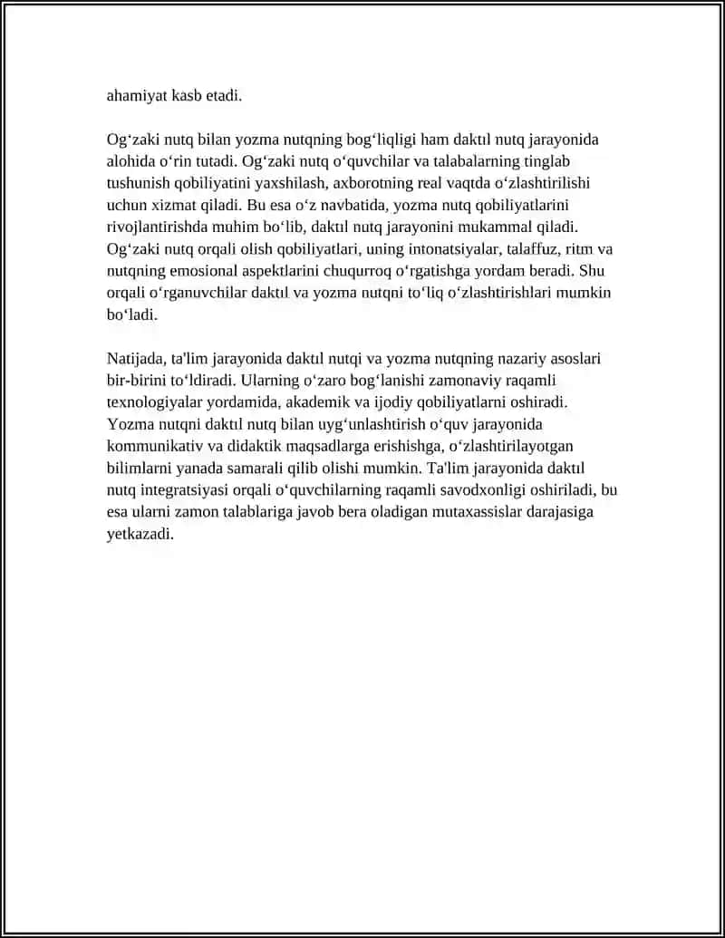 TAʼLIM JARAYONIDA DAKTIL NUTQINI YOZMA VA OGʻZAKI NUTQ BILAN BOGʻLIQLIGI 4