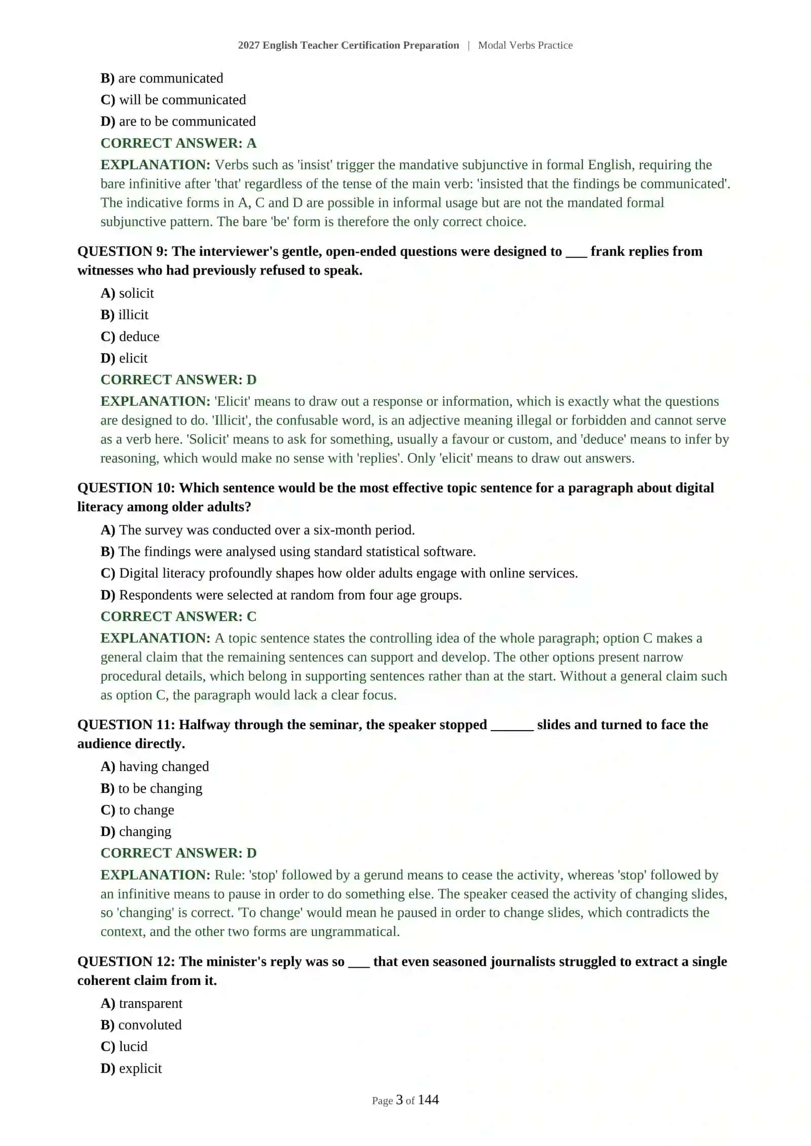Modal Verbs Practice for English Teacher Certification Preparation 4