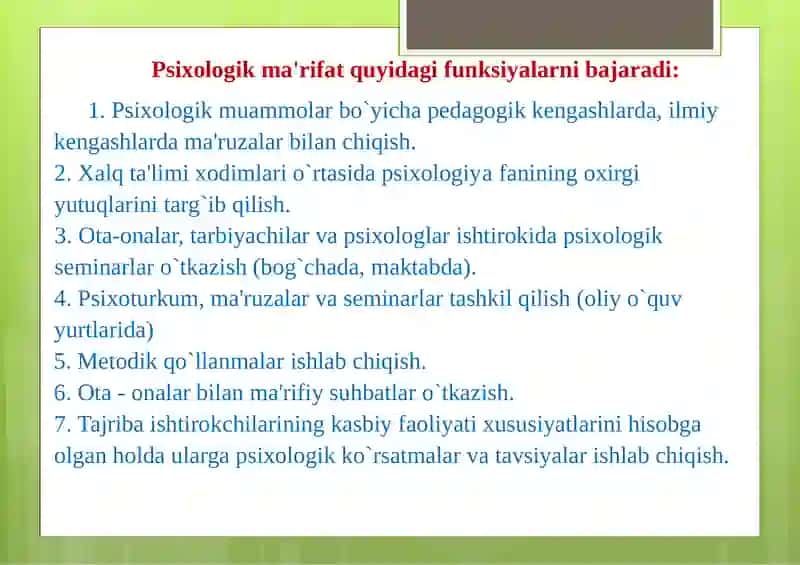 Amaliy psixologning huquq va majburiyatları 4