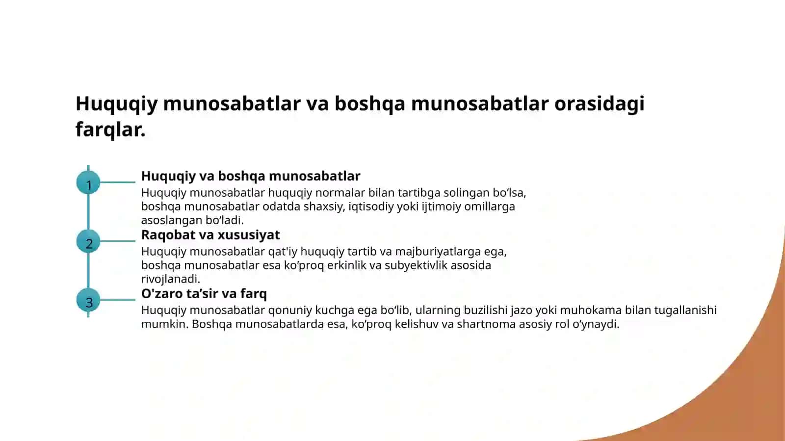 Huquqiy munosabatlar tushunchasi belgilari yuzaga kelish asoslari 4