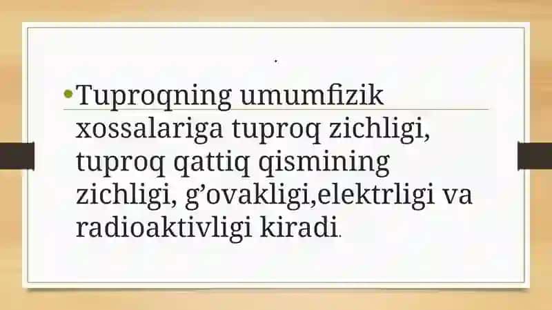 Tuproqning fizikaviy xossalari 4