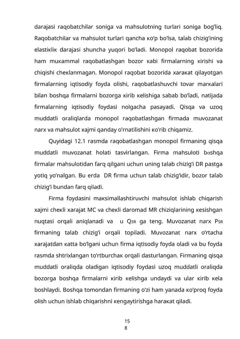 Raqobatlashgan monopol bozori va uning samaradorligi 4