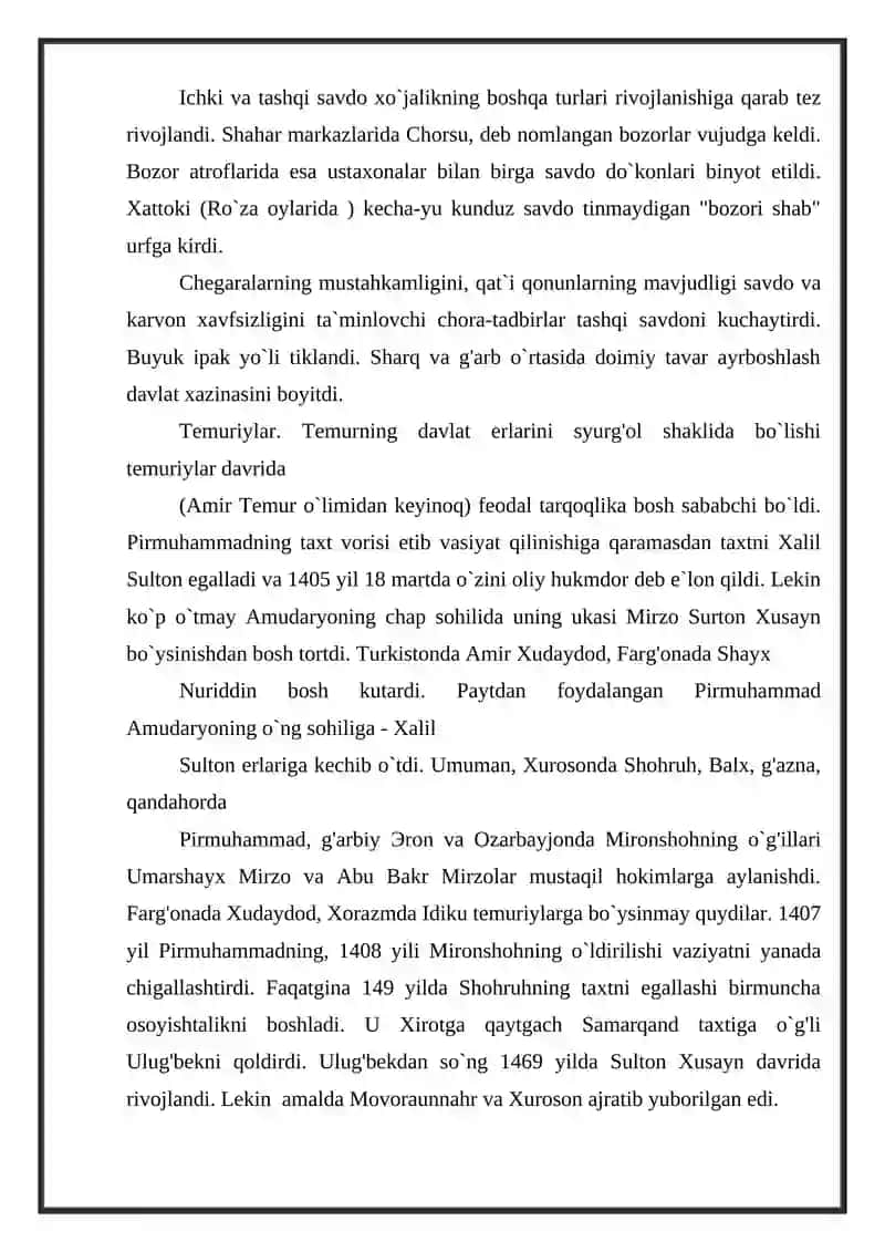 Amir Temur va Temuriylar davlati tarixiy geografiyasi (14-15 asrlar) 4