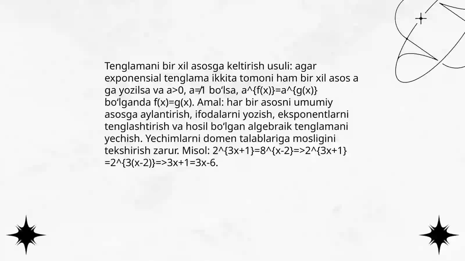 Ko'rsatkichli tenglamalar 4