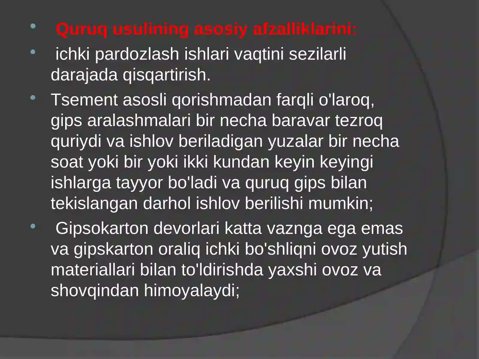 Quruq qurilish texnologiyasi 4
