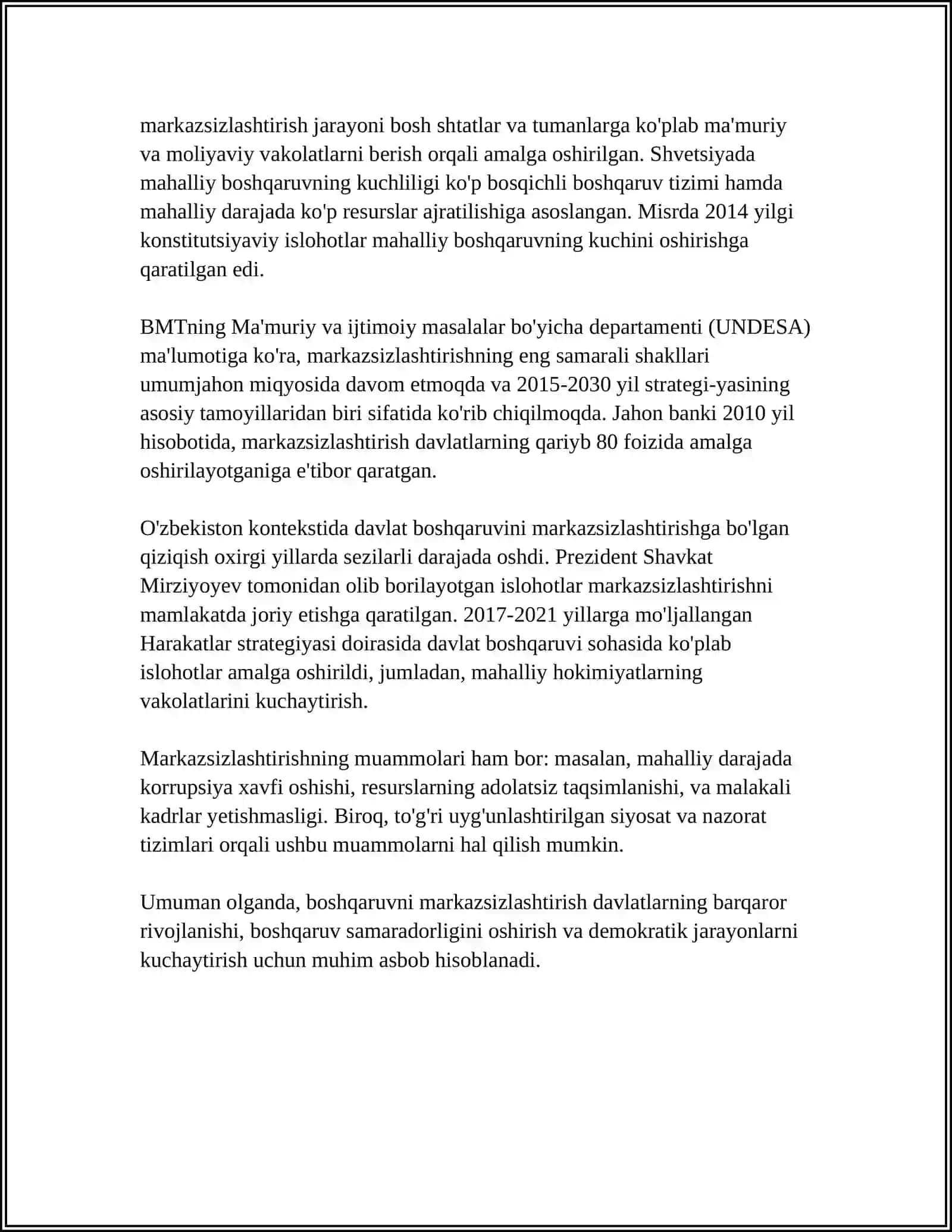 MUSTAQILLIK YILLARIDA DAVLAT BOSHQARUVI TIZIMIDA AMALGA OSHIRILGAN ISLOHOTLAR 4