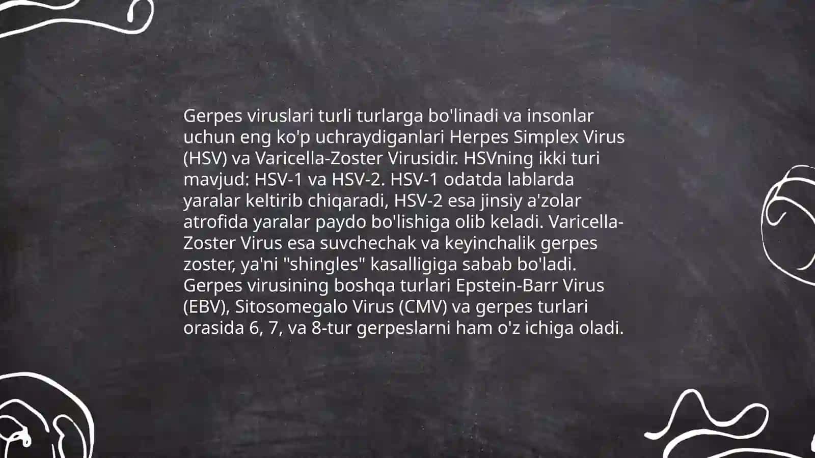 Gerpetik infeksiyalar. Etiologiya, epidemiologiya, klinikasi, diagnostika, davolash 4